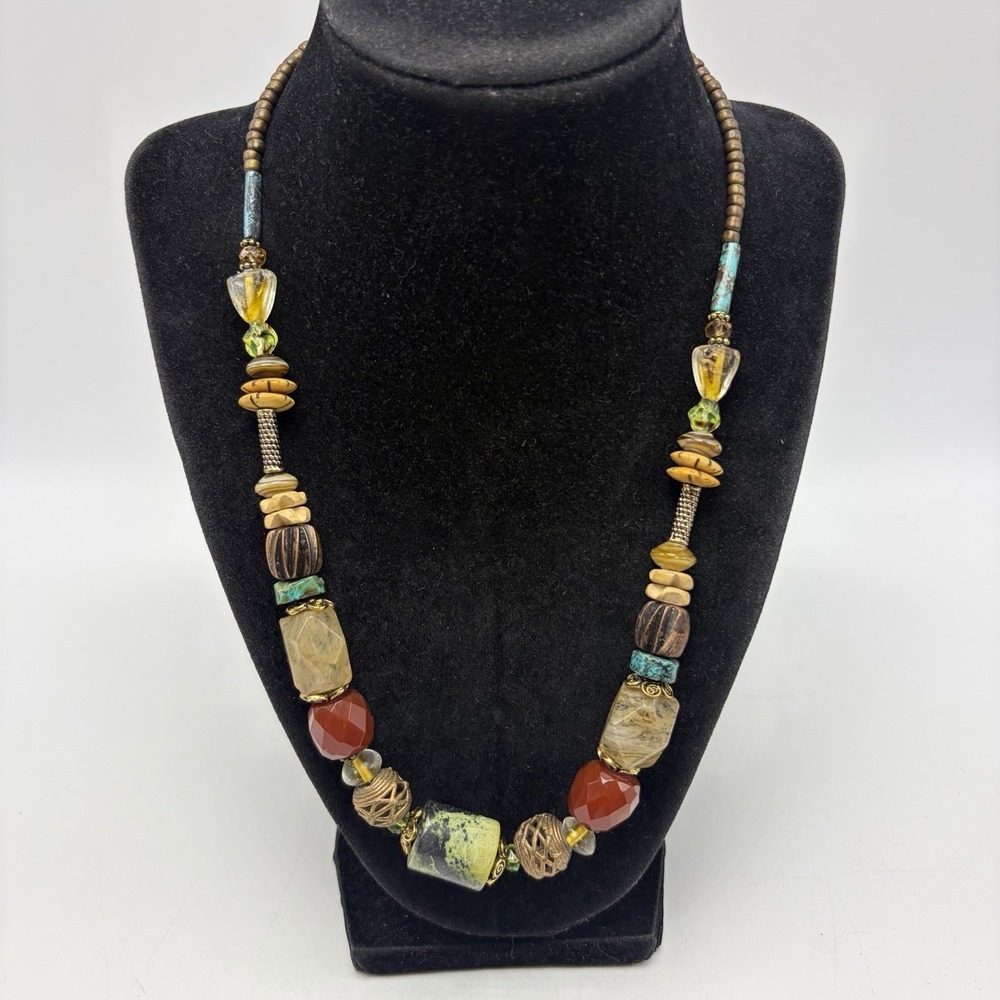 Vintage Carol Kent Statement Necklace Studios Turquoise Quartz Career Office